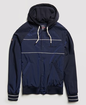 Superdry Hooded Summer House Bomber Férfi Kabát Sötétkék | LTZPO7268